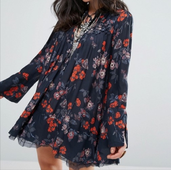 Free People Tops - Free People Floral So Fine Smocked Tunic Blouse